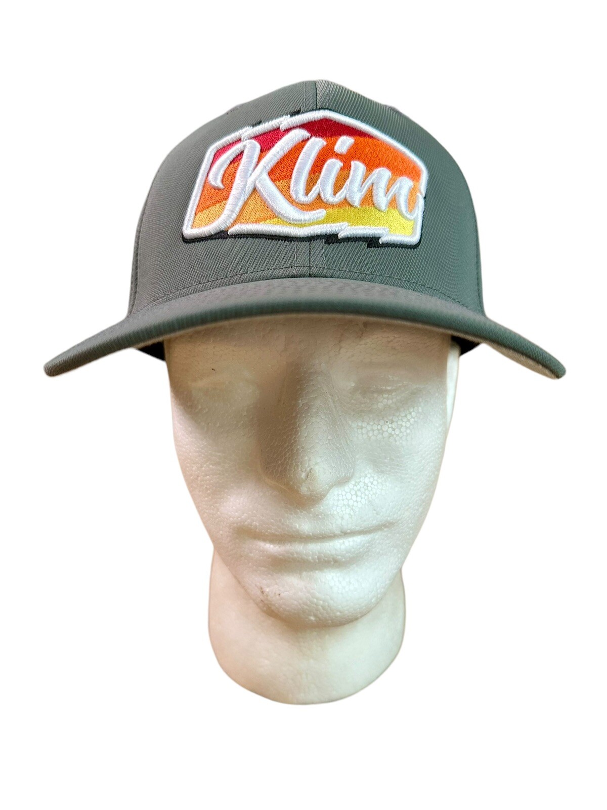 Klim Script Hat Cap Snapback Light Gray 3D Embroidered Logo OSFM