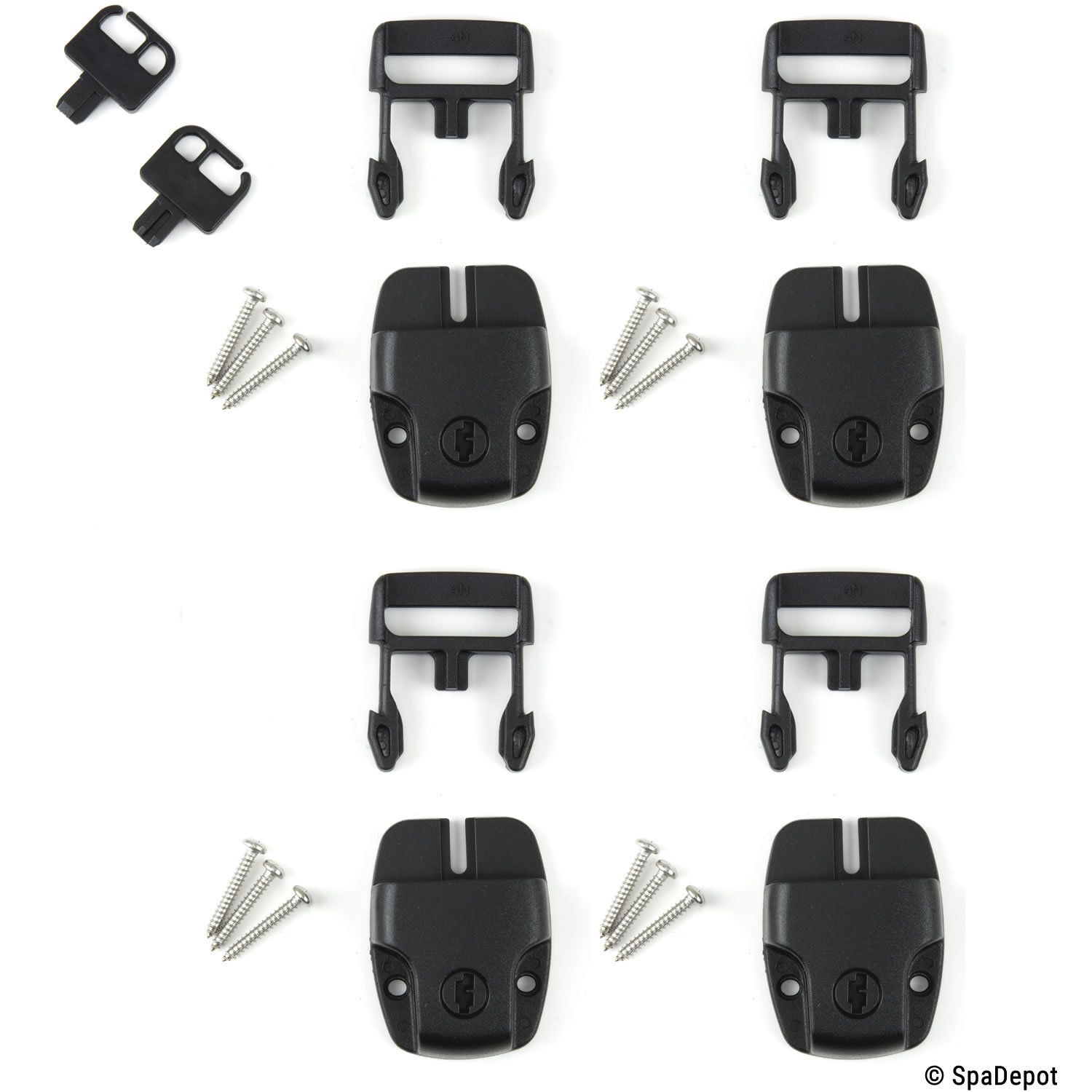 Sure Lock Spa Cover Latches for Hot Tub - Set of 4 Buckles w/ Keys & Screws