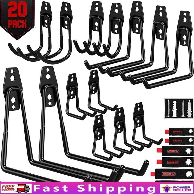 Heavy Duty Garage Hooks Wall Mount Storage Organizer W/ Anti-Slip Coating New