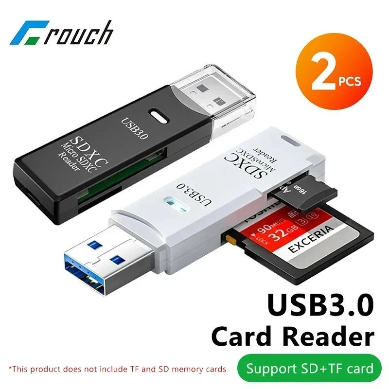 2 In 1 USB 3.0 Card Memory Reader High Speed SD SDHC SDXC Micro Writer Adapter