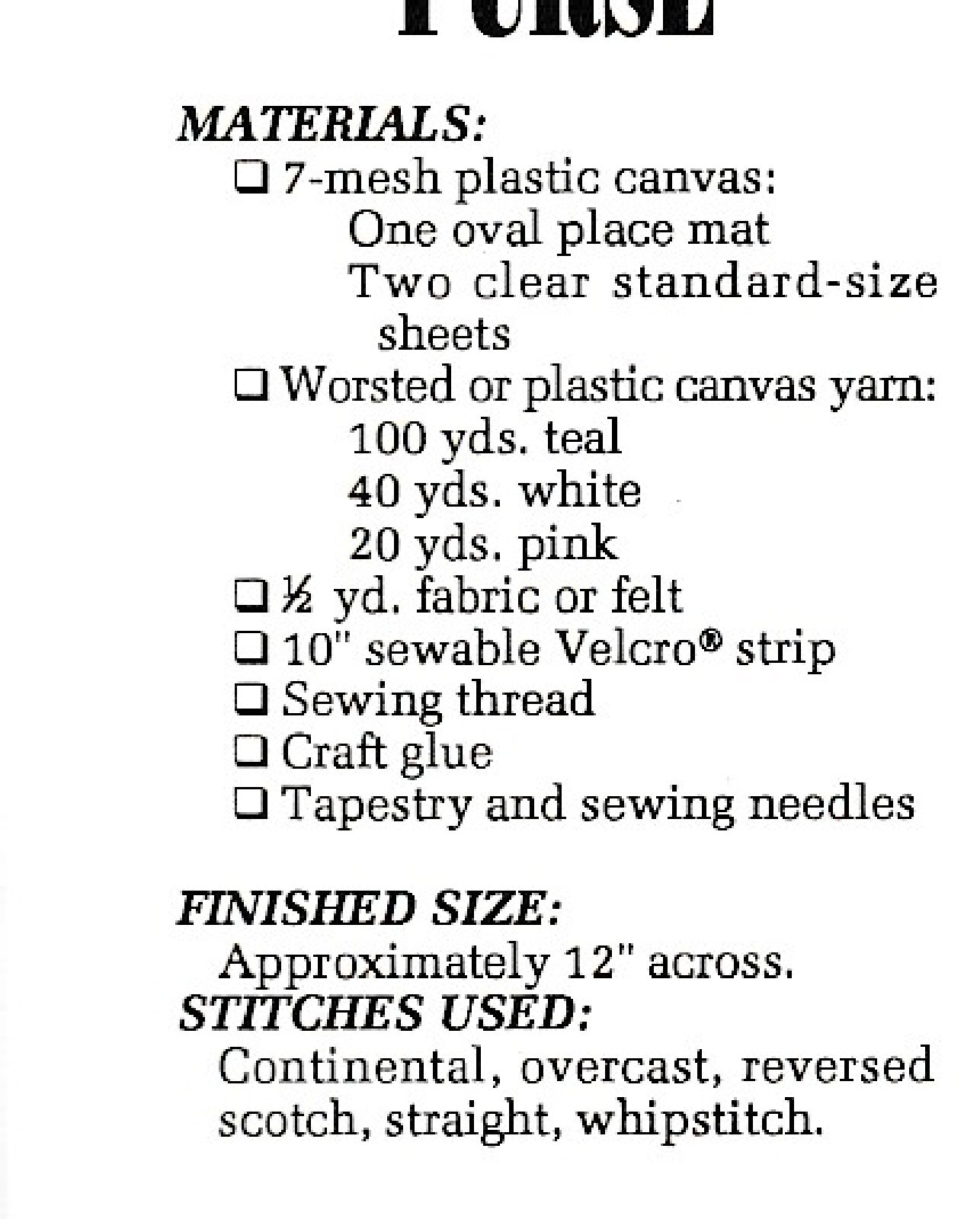 Switchable Southwest Purses - 2 different designs - Plastic Canvas Pattern ONLY