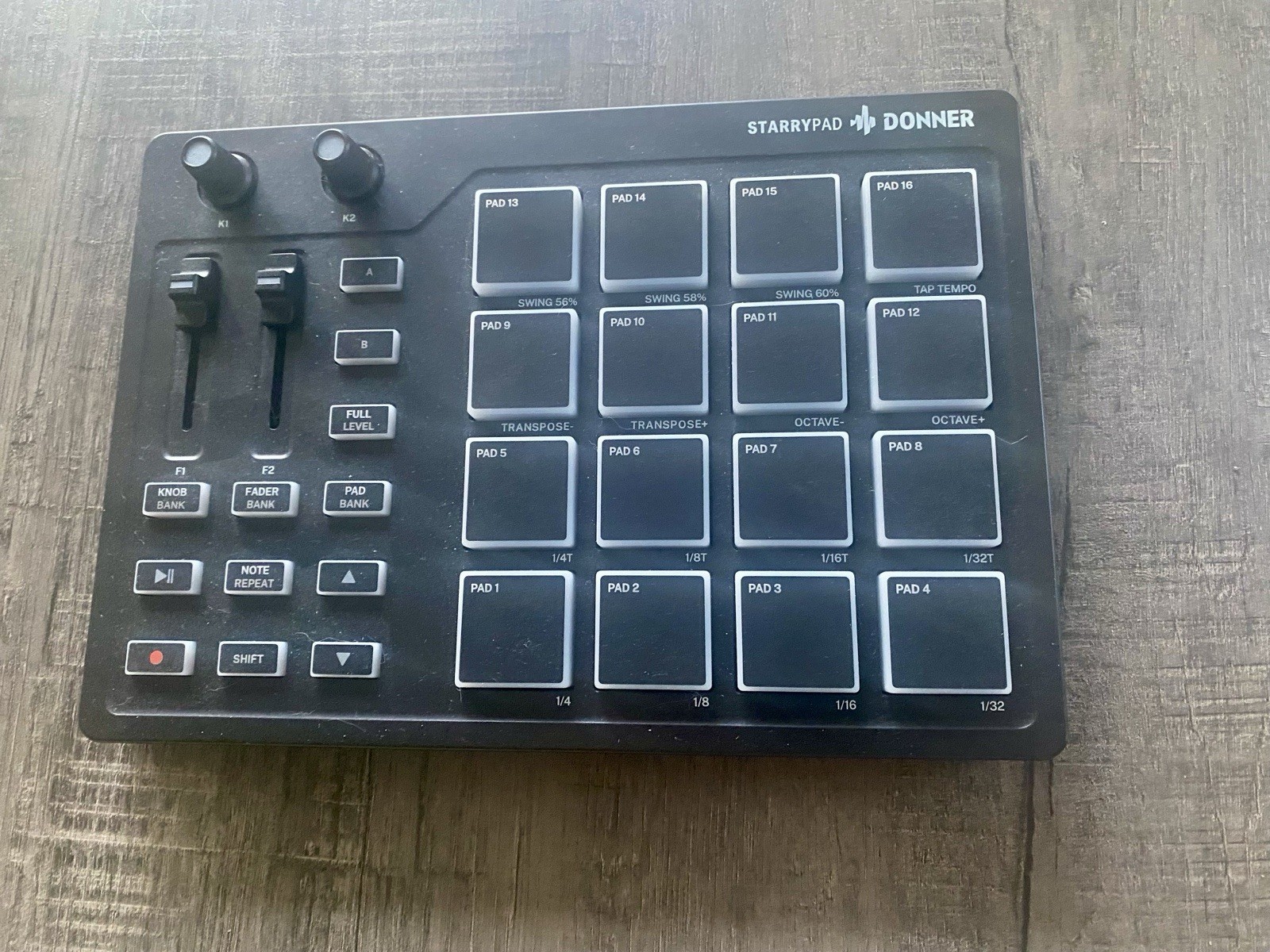 Donner STARRYPAD EC3305 MIDI Drum Machine Pad Beat Maker - 16 Beat Pads