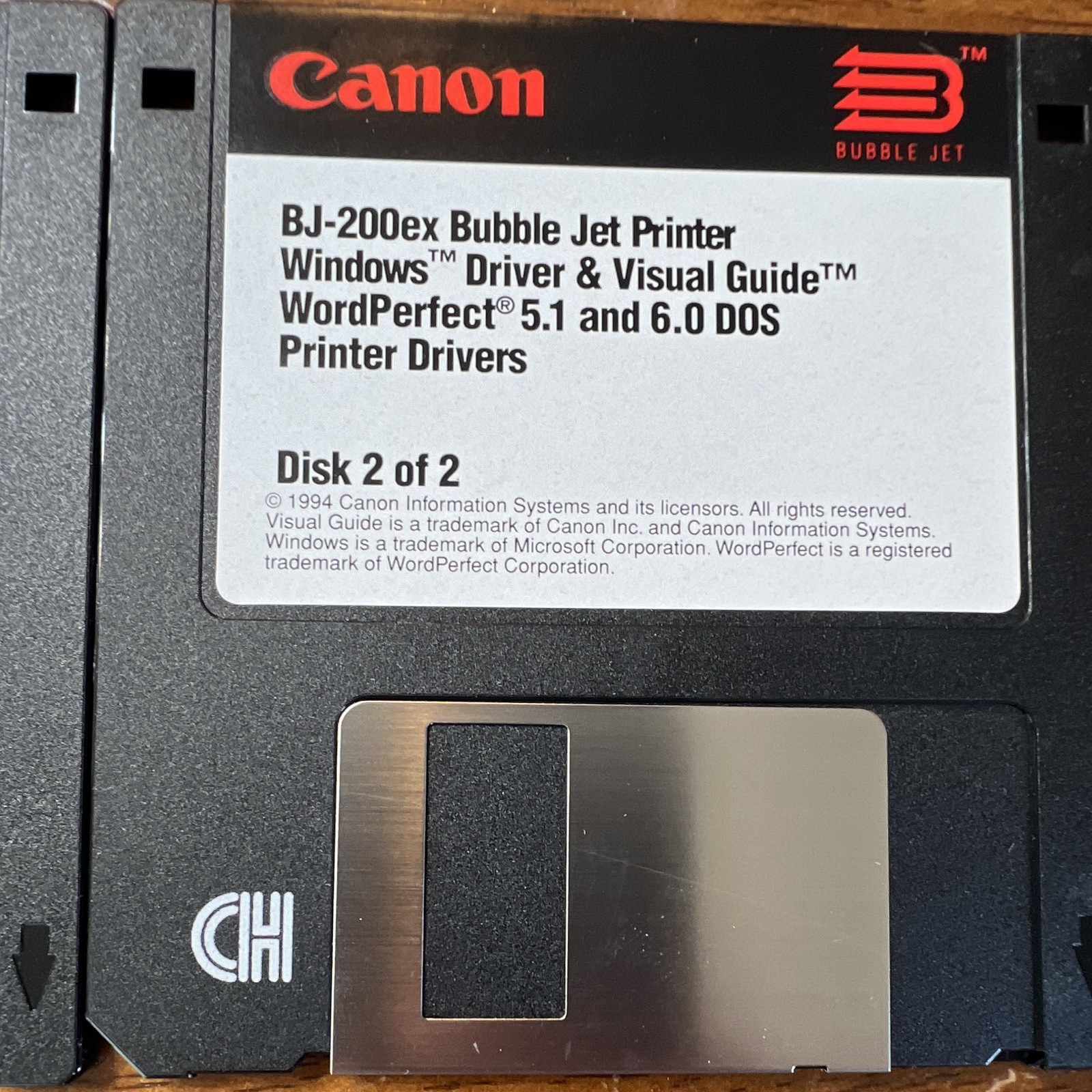 Canon BJ-200ex Bubble Jet Printer Drivers & Visual Guide 3.5" Floppy Win/DOS