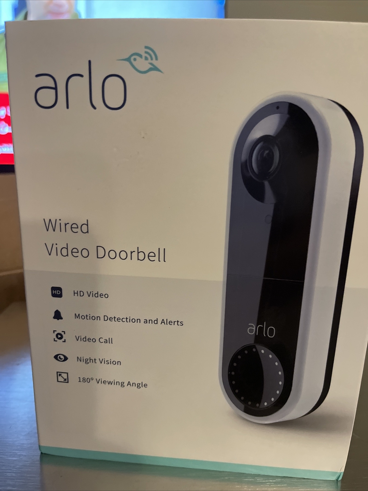 Arlo Wired Video Doorbell - Black- Brand New Motion Detection And Alerts