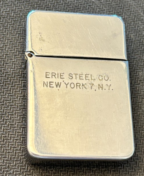 Vintage, Lighter, Unknown Maker / ERIE STEEL CO., NEW YORK, N.Y. (Used, Sparks)