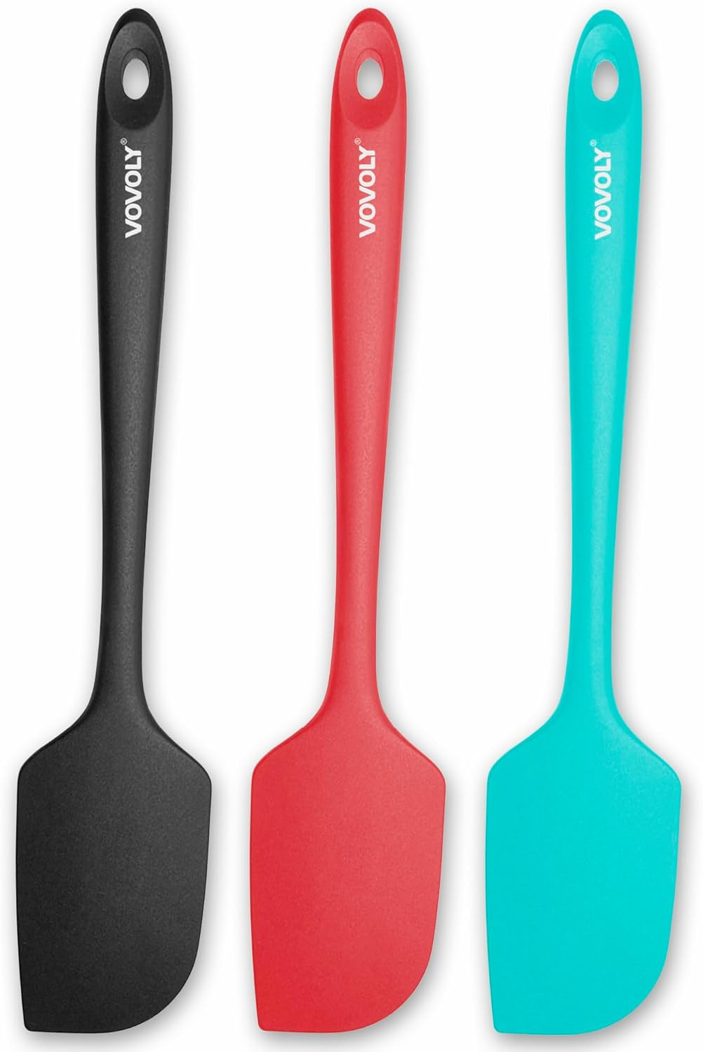3 Pack Large Silicone Spatula for Kitchen,600°F Heat Resistant Rubber Spatulas f
