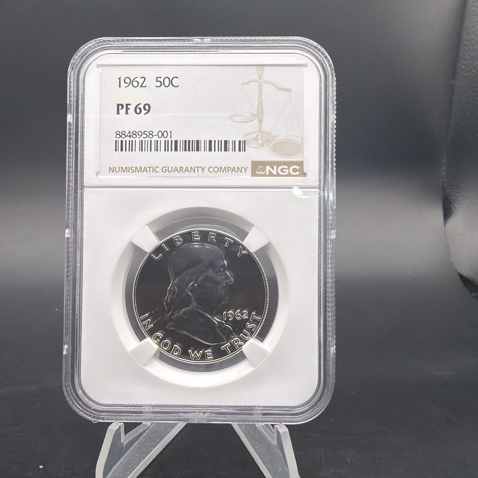 1962 50C Proof Franklin Silver Half Dollar - NGC PF69 - Free Shipping 001