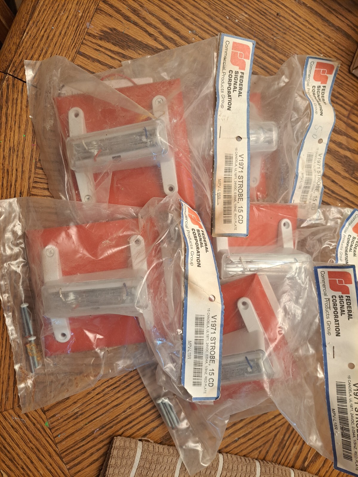 Lot of 5 New in bags Federal Signal Fire Strobe V1971 MPV-L15R 15 candela