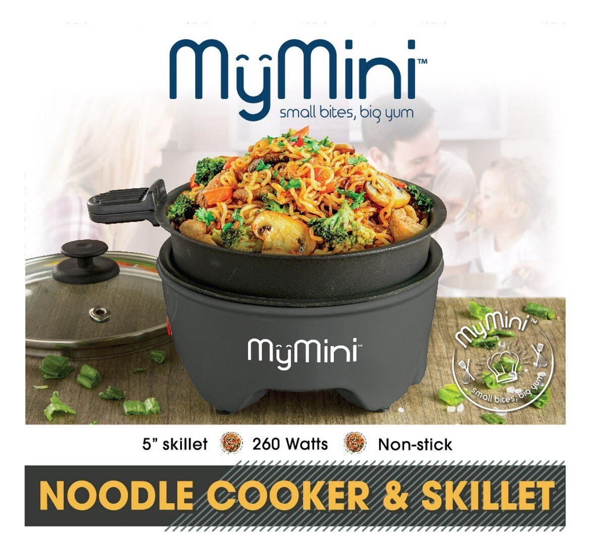 Nostalgia MyMini Noodle Cooker & Electric Skillet - Blackberry - 5.25” x 4.7”