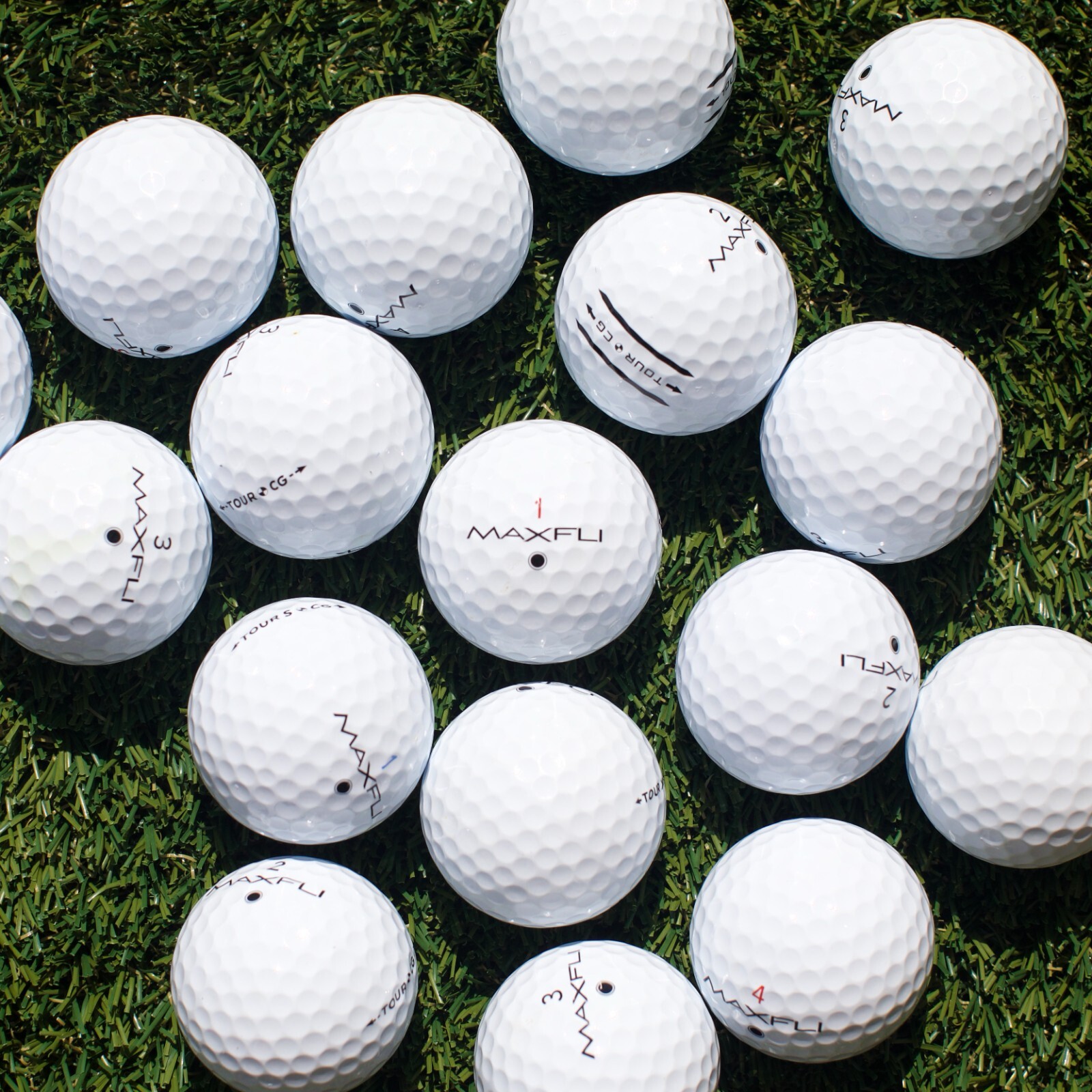 24 Maxfli TOUR CG Series [Tour, Tour X, Tour S] 5A/4A Near Mint Used Golf Balls
