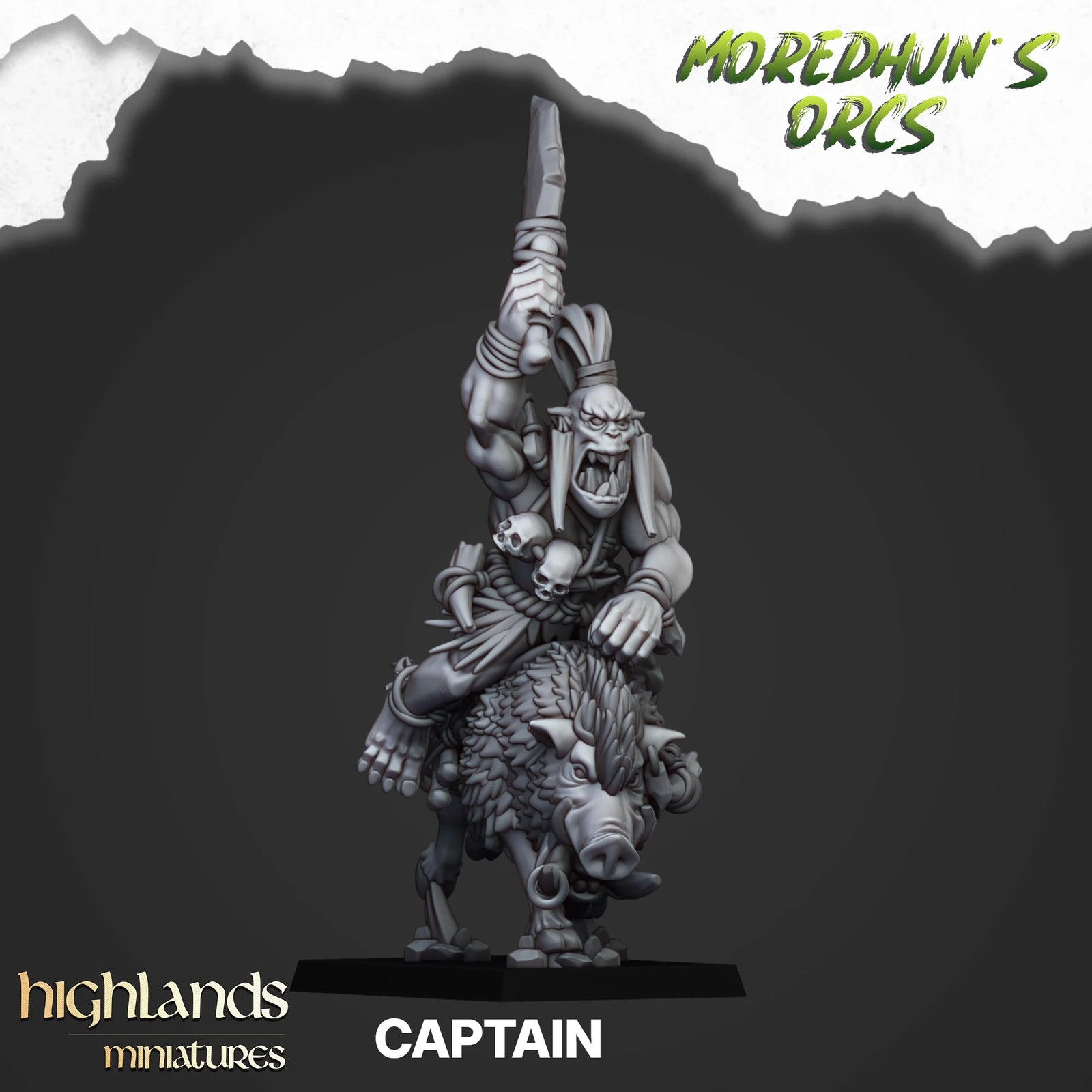 Mounted Cave Orcs - Resin Tabletop Miniature