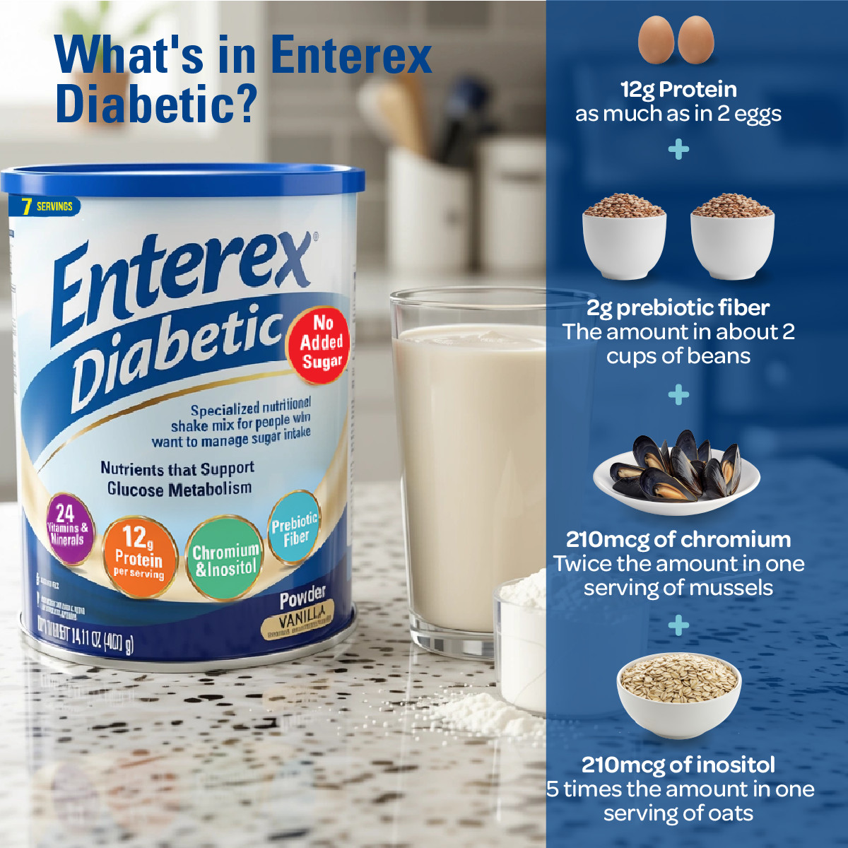 Enterex Diabetic Ready-to-Mix Nutritionally Complete Powder