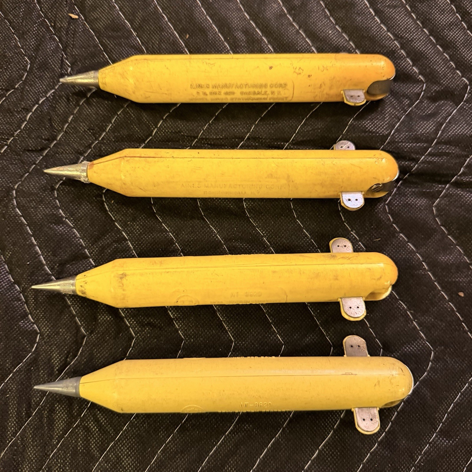 Lot of 4 Vintage Aines AT-8629 Yellow Bell System Test Probes As-Is