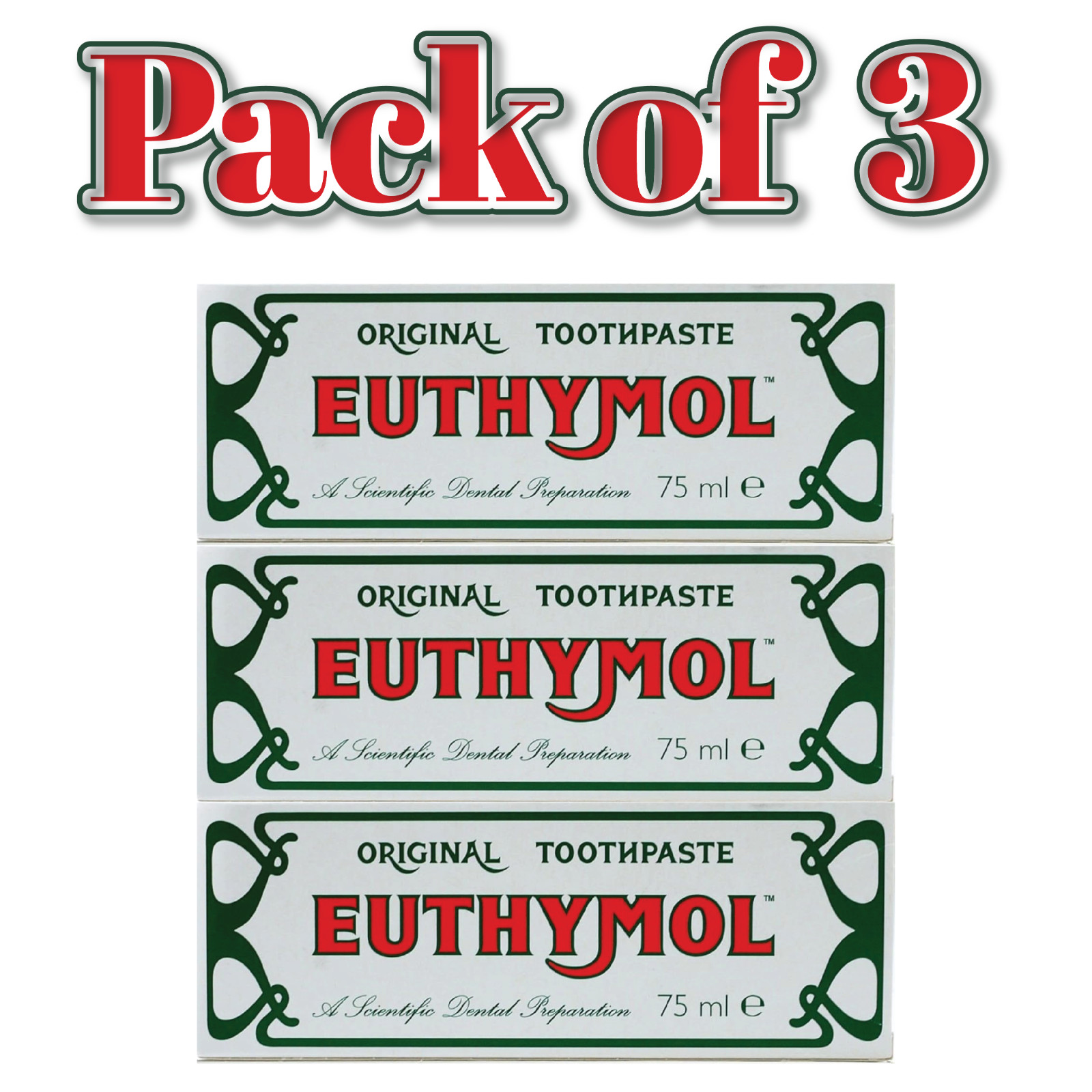 Euthymol Original Toothpaste 75ml PACK OF 3