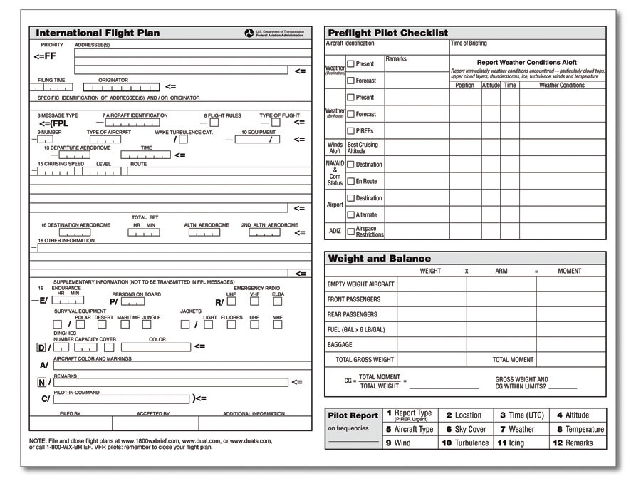 NEW ASA Flight Planner Pad (ASA-FP-3)