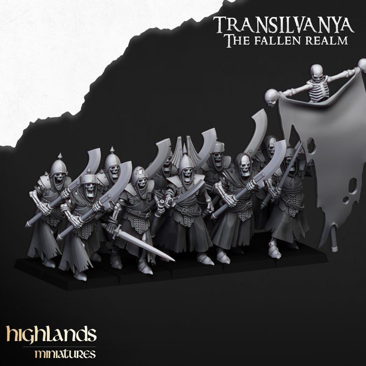 x10 Skeletal Guard w/ Great Weapons - Highlands Miniatures 28mm