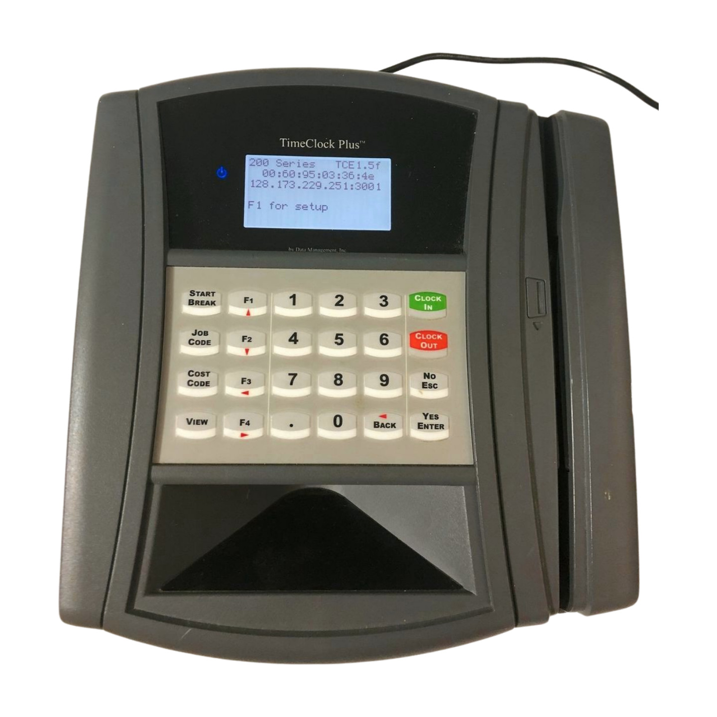 Data Management TIMECLOCK Plus HID Proxpoint Plus CTA2000 w/ Power Supply & Key