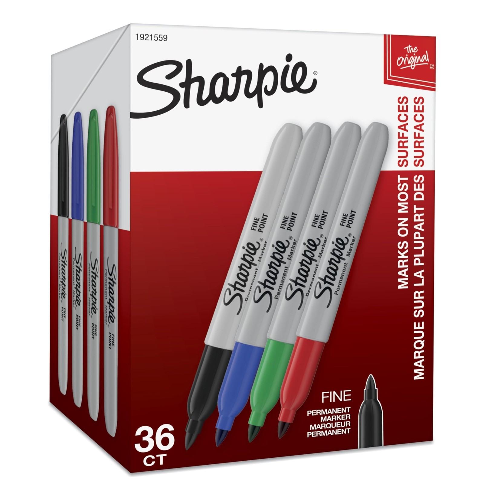 Sharpie Permanent Markers, Fine Point, 36 Count