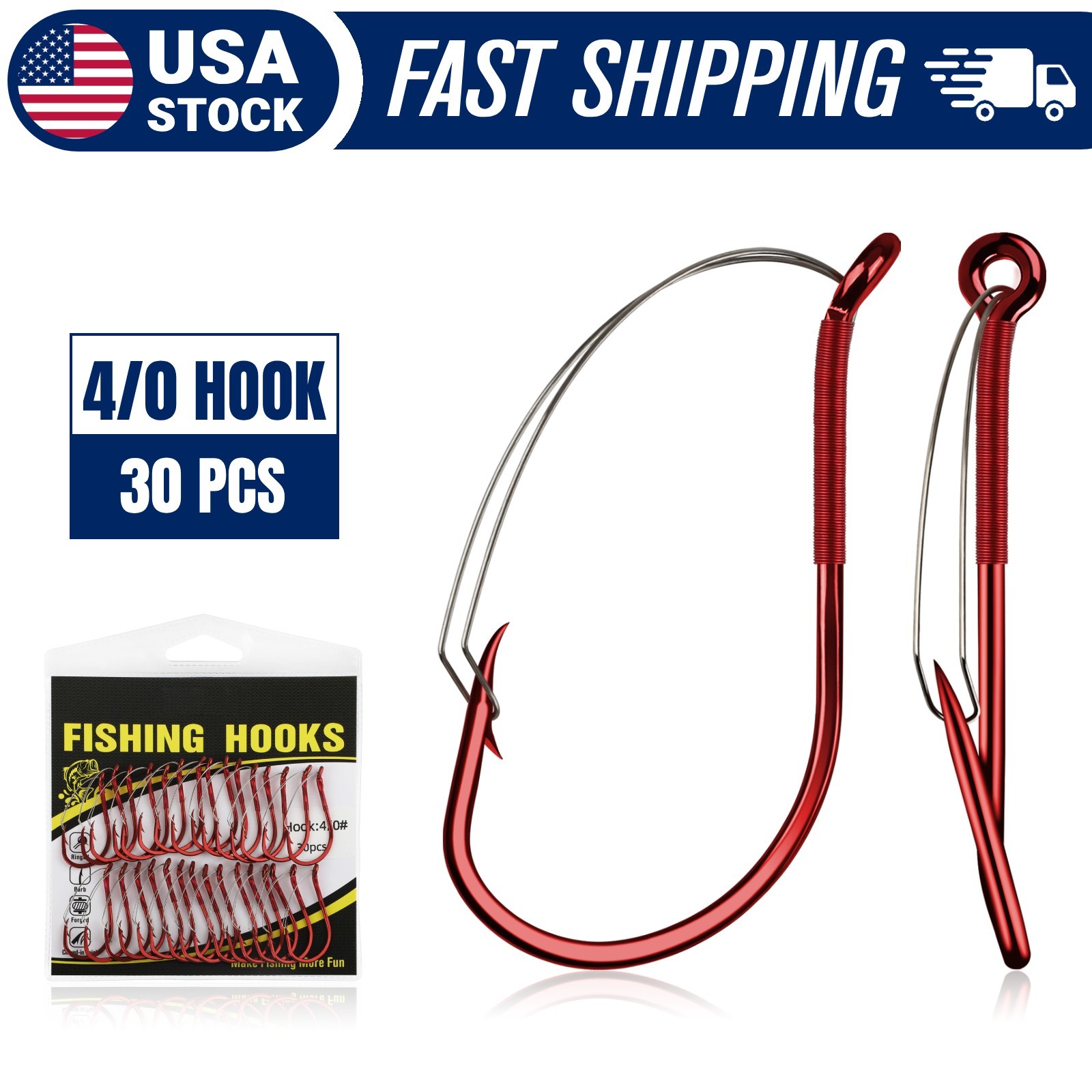 20/30PCS Weedless Circle Hooks Octopus Hooks for Bass Fishing #1  2/0 4/0 6/0