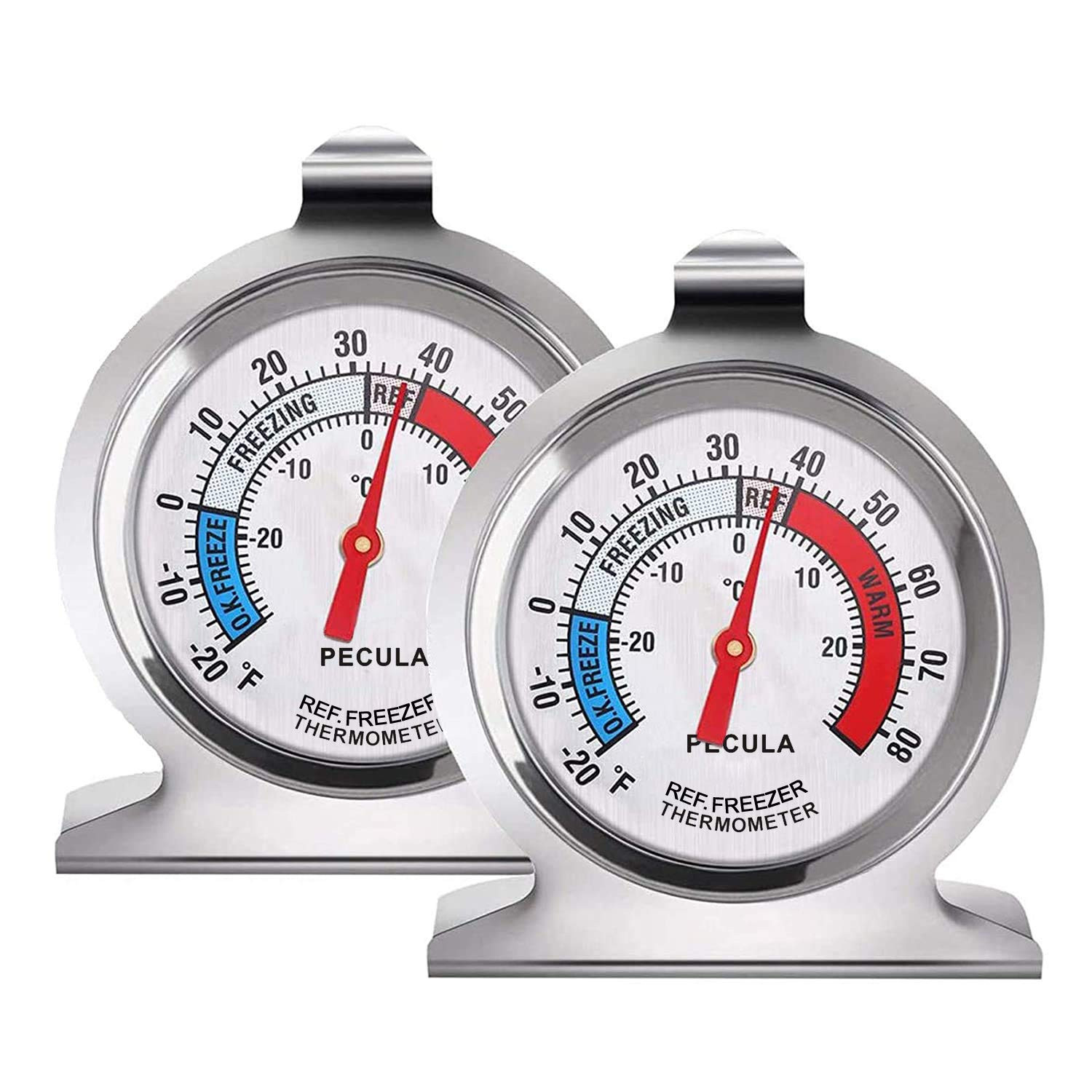 2-Pack Refrigerator Thermometers – Large Dial for Fridge & Freezer