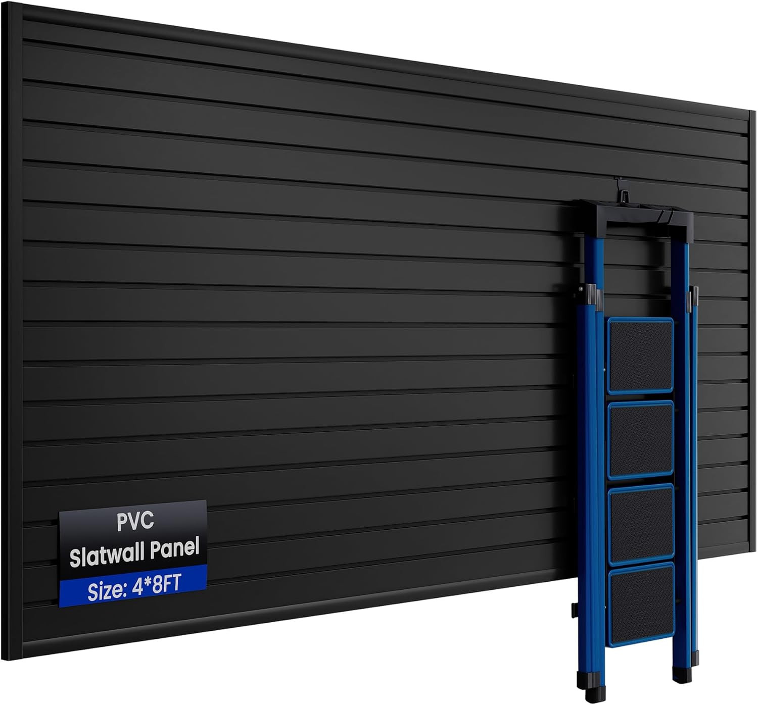 Interlocking Heavy Duty PVC Slatwall Panels 4x8 Ft for Garage & Home Storage
