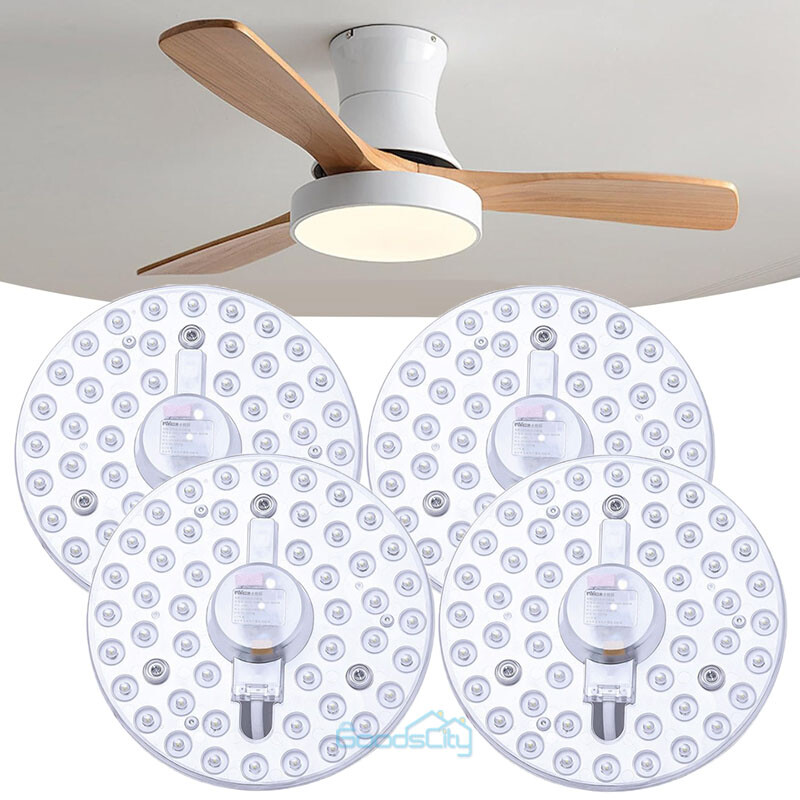 1/2/4X Ceiling Fan LED Light Replacement, 6.6inch 24W 6500lm Ceiling Fan Light