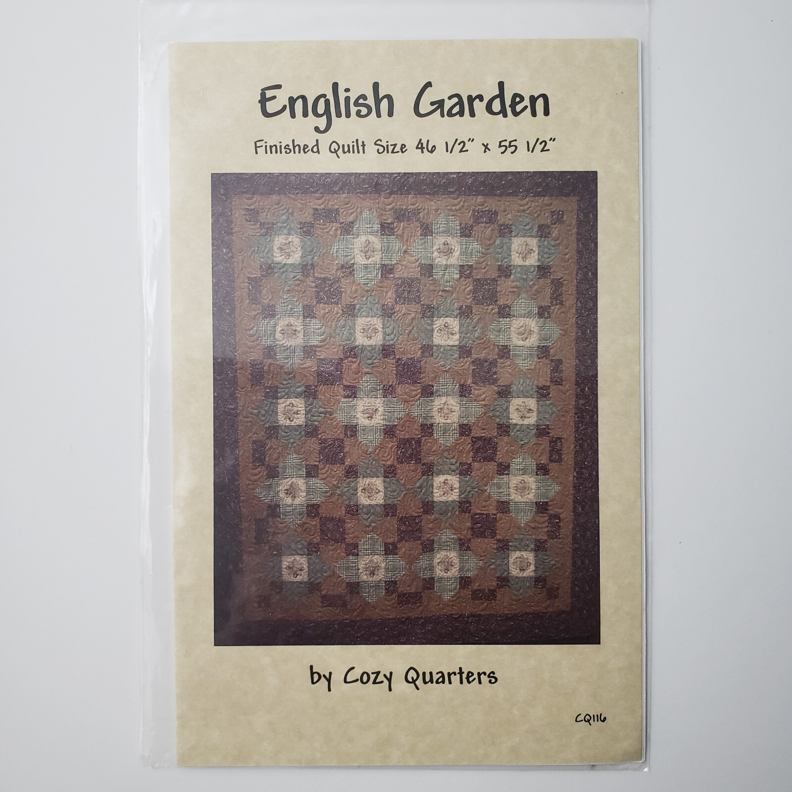 Cozy Quarters English Garden Pieced Quilt Pattern 46"x55" Wall Hanging CQ116