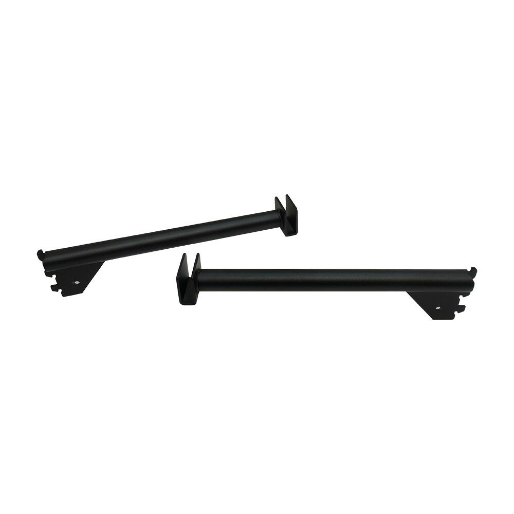 2 Pc 12" Shelf Support Hangrail Bracket Fixture Rack Display System Matte Black
