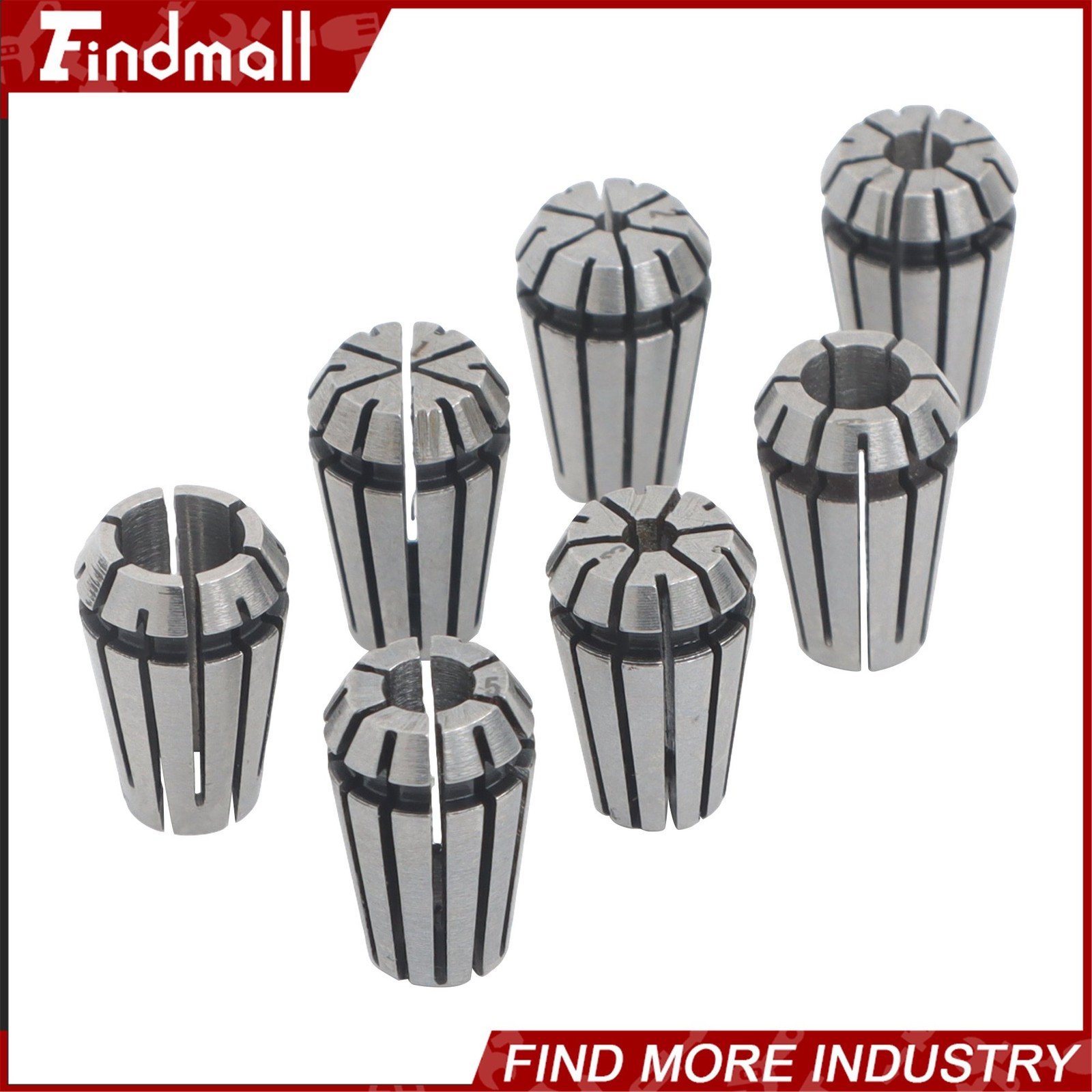 Findmall 7pcs ER11 Collet Set 1mm to 7mm for CNC Engraving and Milling Tool