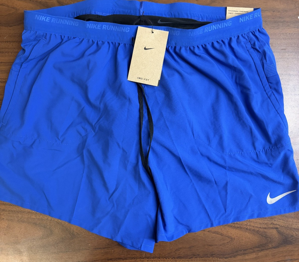NEW NIKE STRIDE MENS STANDARD FIT DRY FIT XL RUNNING SHORTS BLUE XL