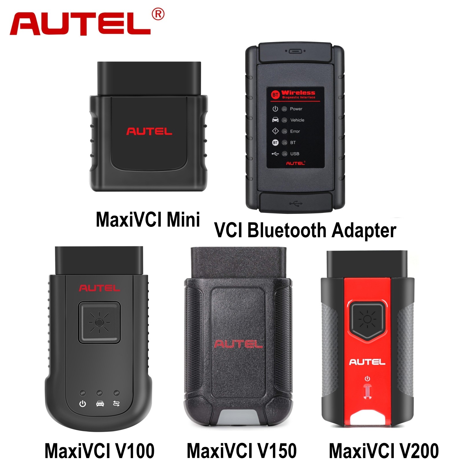 AUTEL MaxiVCI Mini VCI 100 V150 V200 Wireless Bluetooth Diagnostic Interface