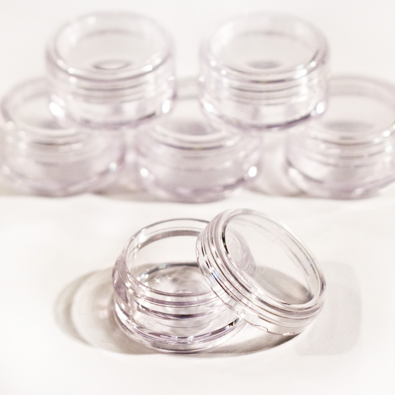 5m empty CLEAR LID craft jars/pots MANY QUANTITIES lip balm/cosmetic/glitter jdc