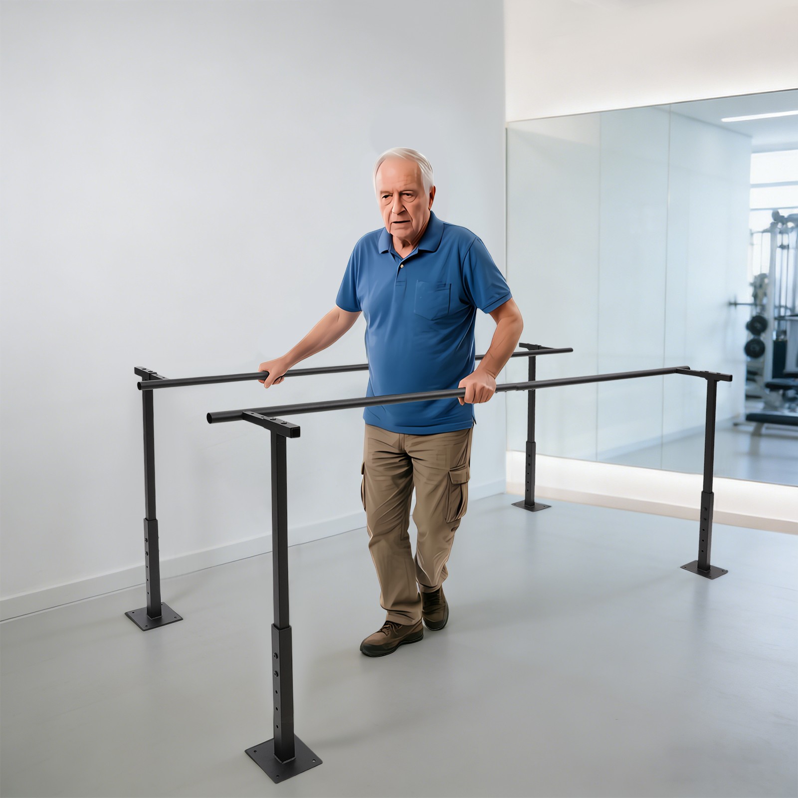 Walking Aid Parallel Bars Height Adjustable for Rehab&Walking Balance Issues