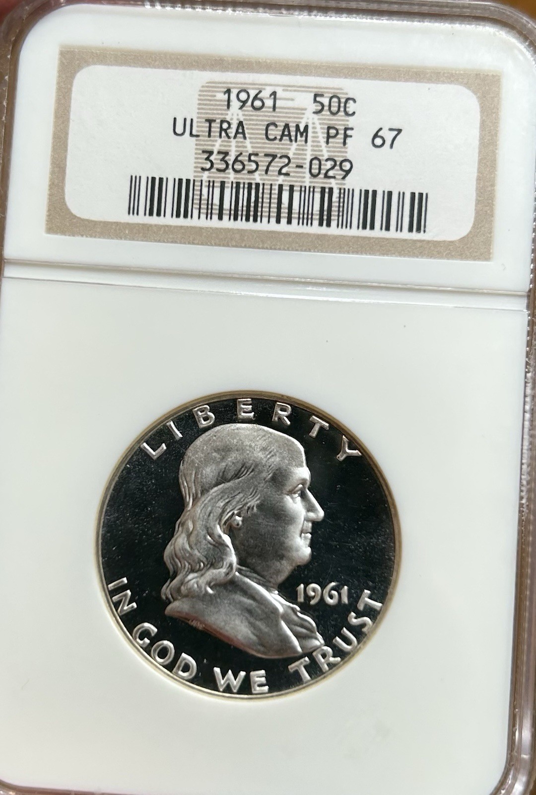 1961 Franklin Silver Half Dollar NGC PF67 Ultra Cameo