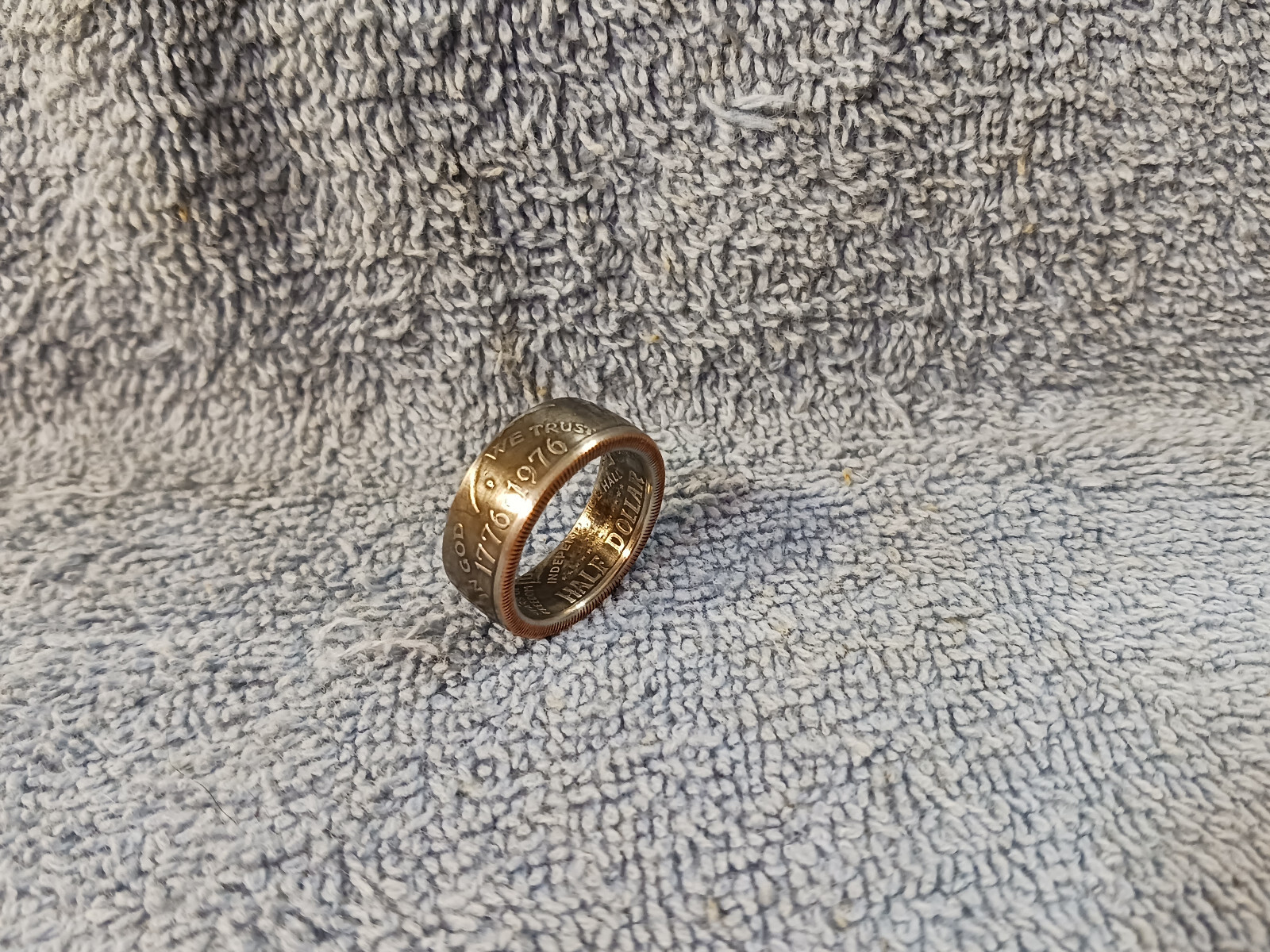 1976 Bicentennial Kennedy Half Dollars  size 9   coin ring  handmade