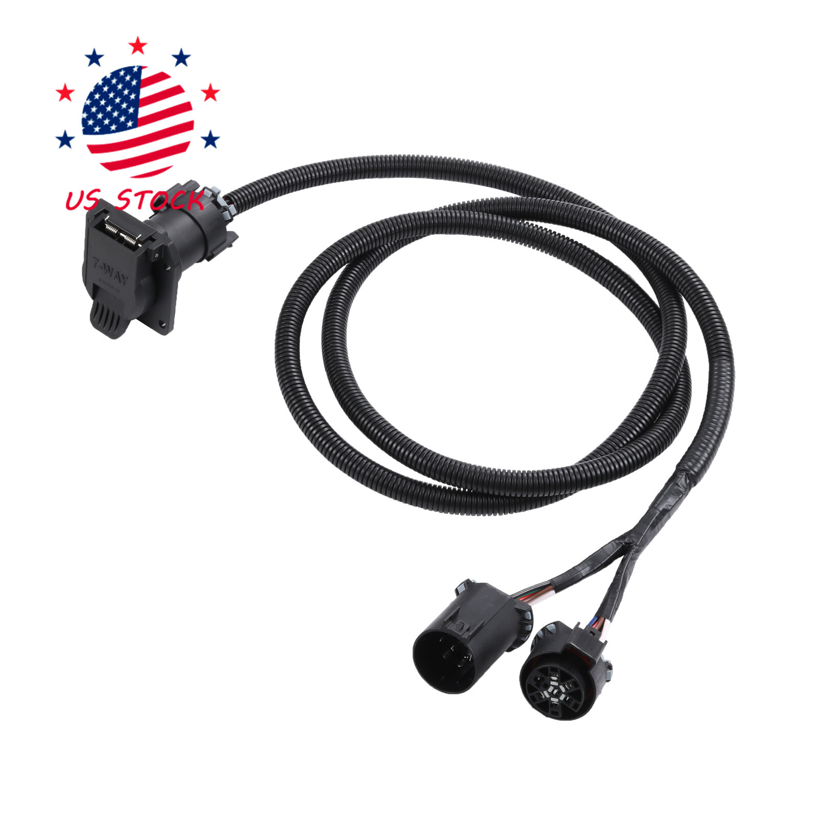 7 Pin Trailer Wiring Harness Extension Connectors Truck Bed 7 Way RV Wiring Plug