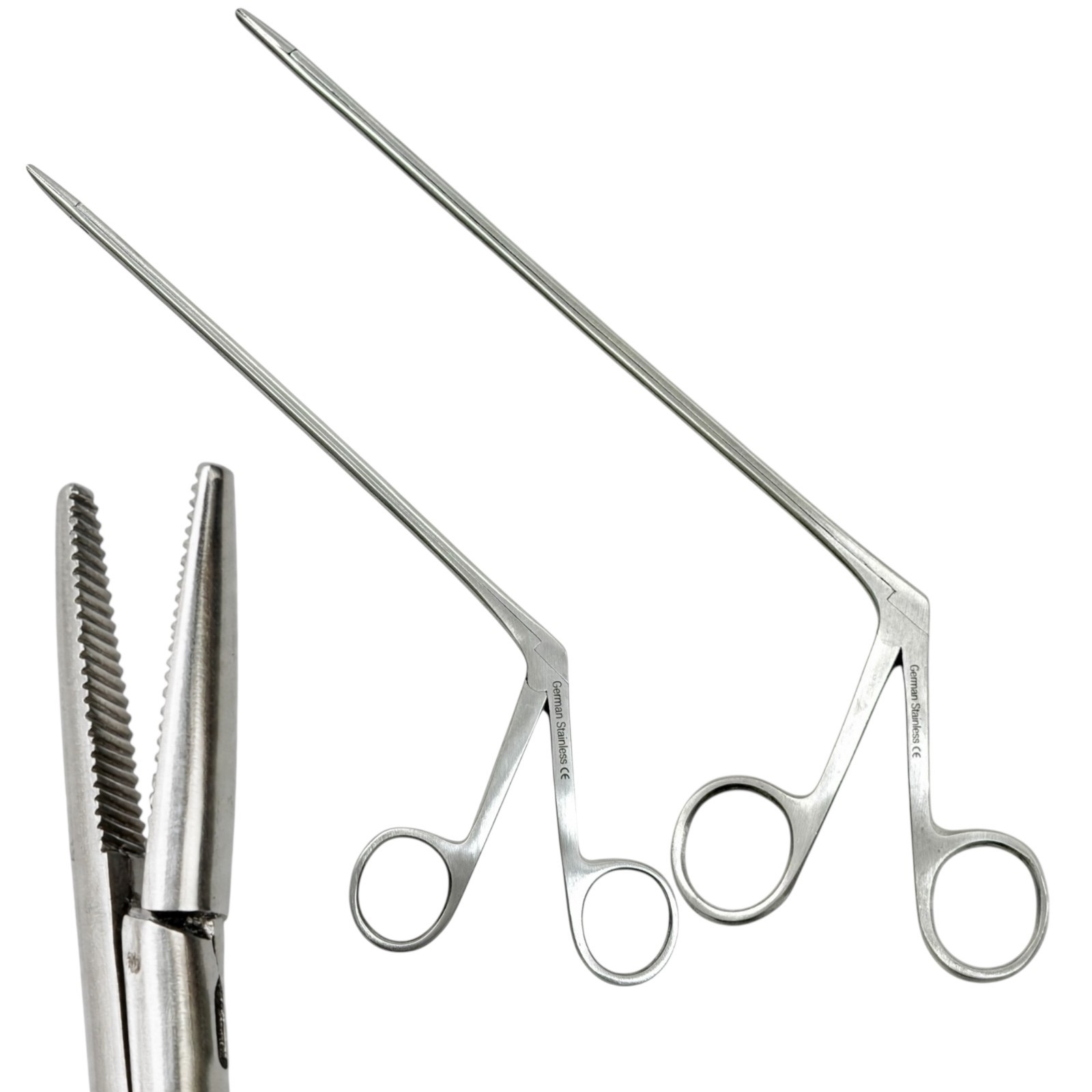Premium Long Shaft  Alligator Forceps 5.5" + 8" Ear Foreign Object Extraction