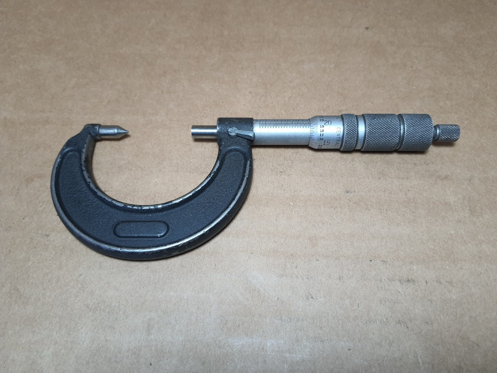 Central Tool Single Point OD Micrometer (.3" - 1.3") Flat Spindle, Pointed Anvil