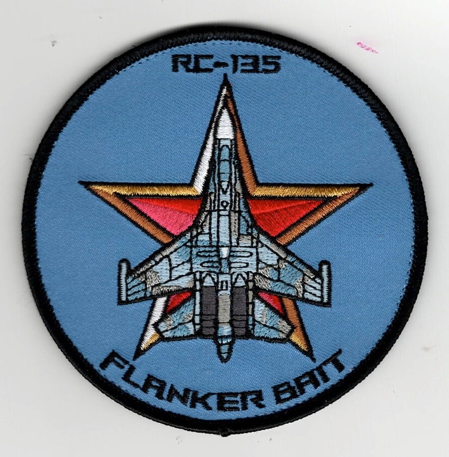 USAF 95th RECONNAISSANCE SQ "FLANKER BAIT" 4" Hook Backing, RAF Mildenhall, U.K.