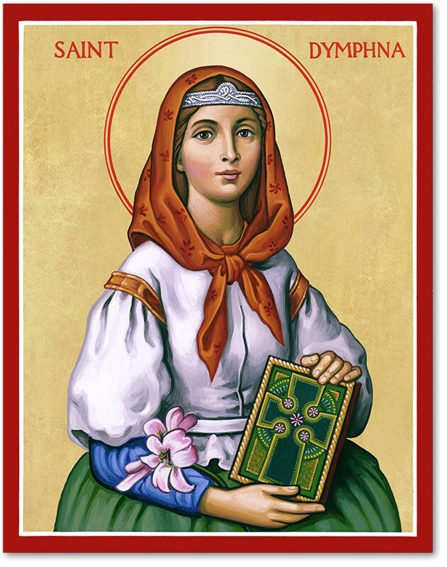 ST SAINT DYMPHNA ICON  8x10" ULTRA PREMIUM SATIN Print