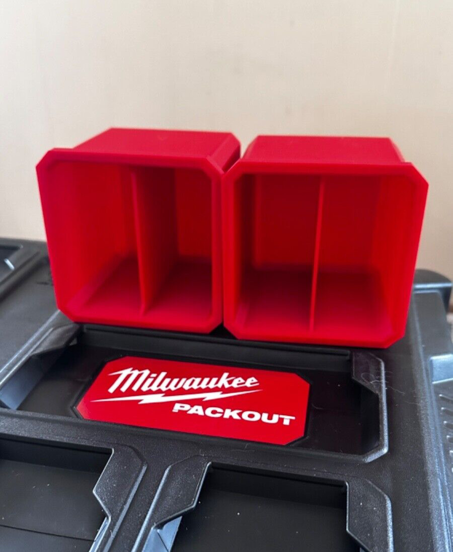 2 Red Packout with Dividers for Milwaukee Organizer Bin Storage