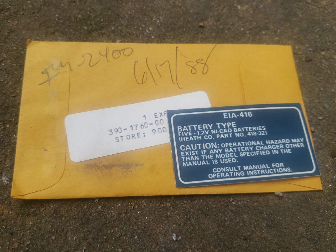New Heathkit "Battery Type" Label #390-1760 for IM-2400