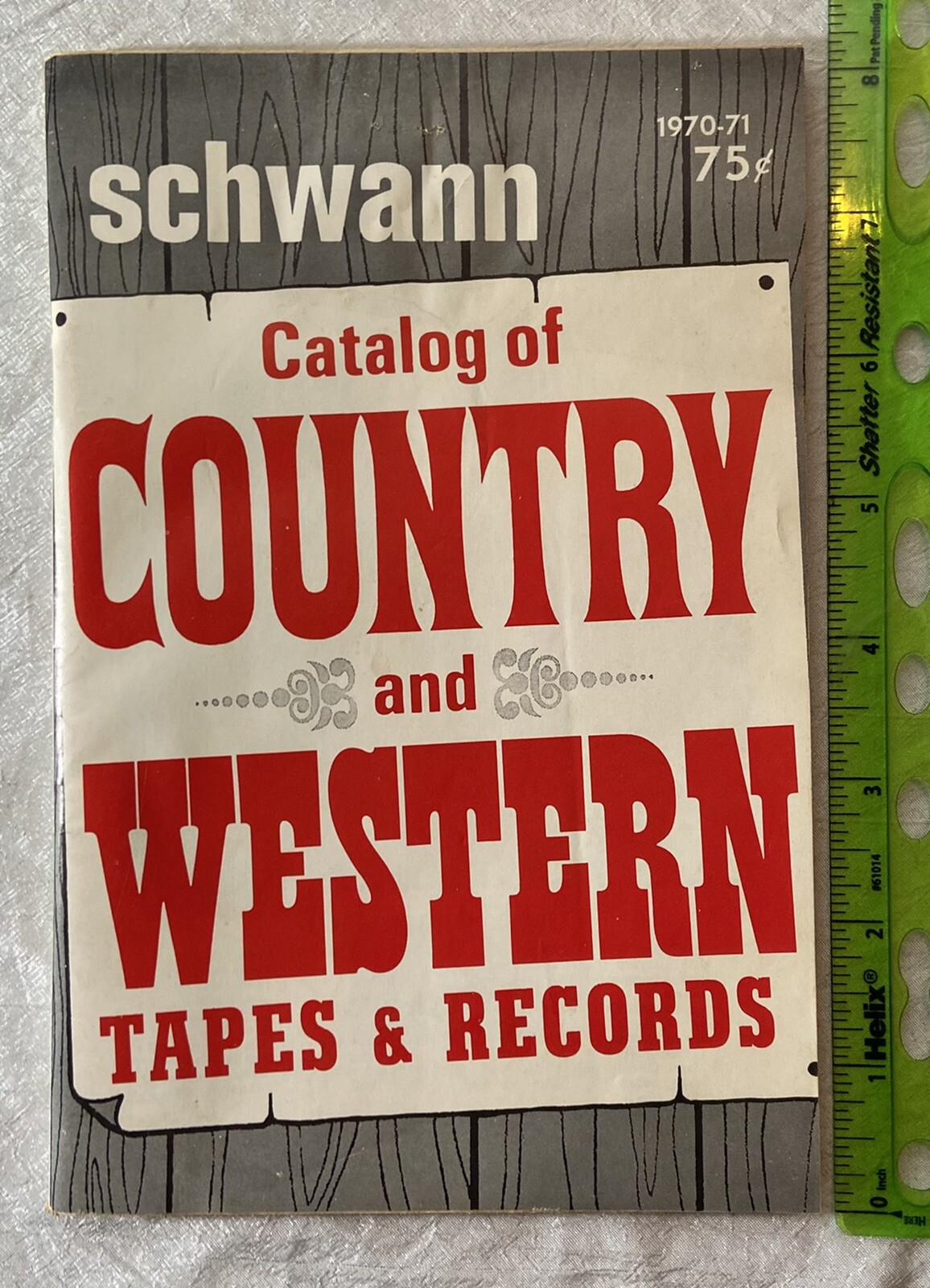 Vintage Schwann Catalog of Country & Western Cassette Tapes & Records 1970 Music