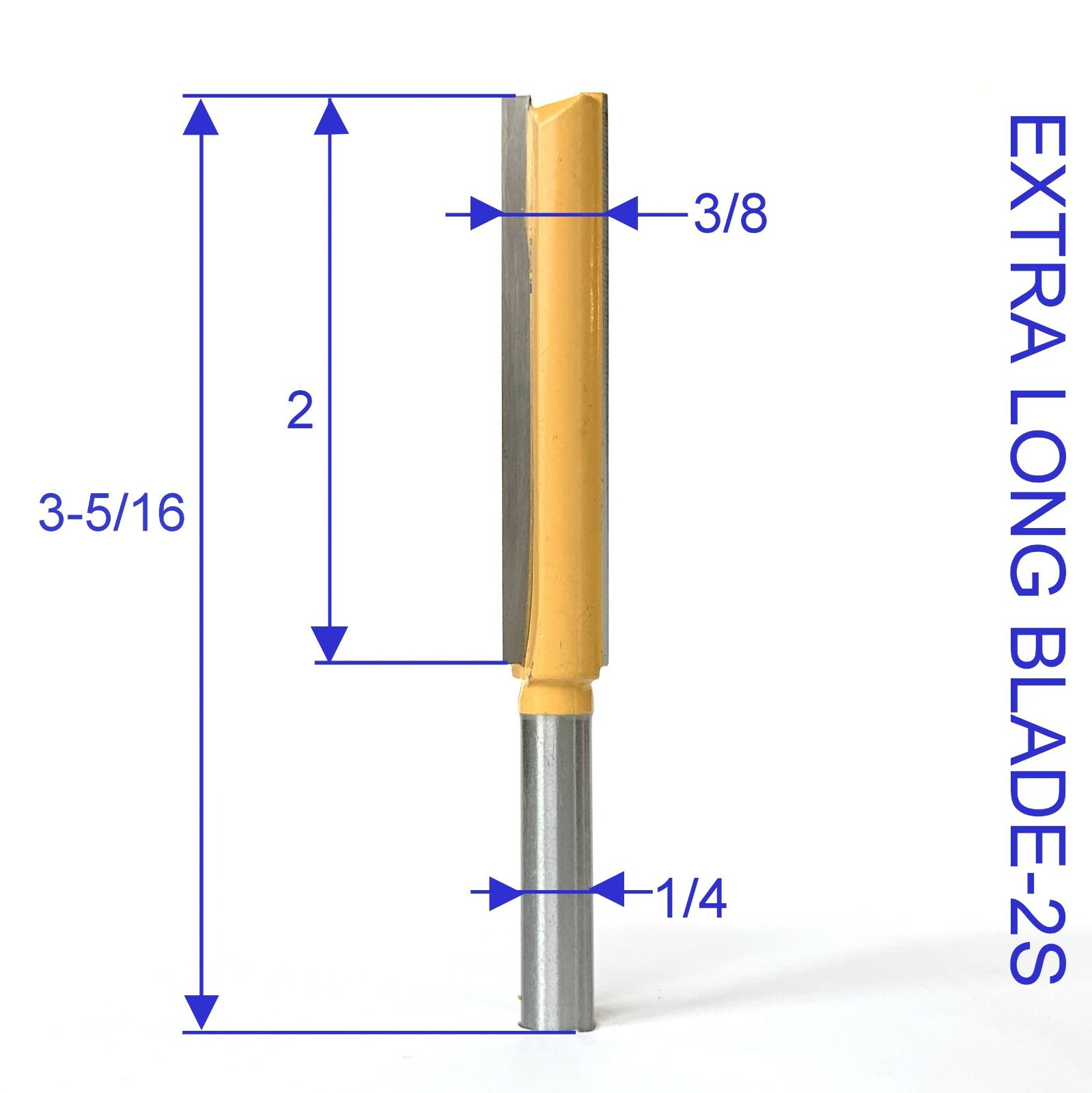 1 pc 1/4" SH 2" Extra Long Straight Router Bit S