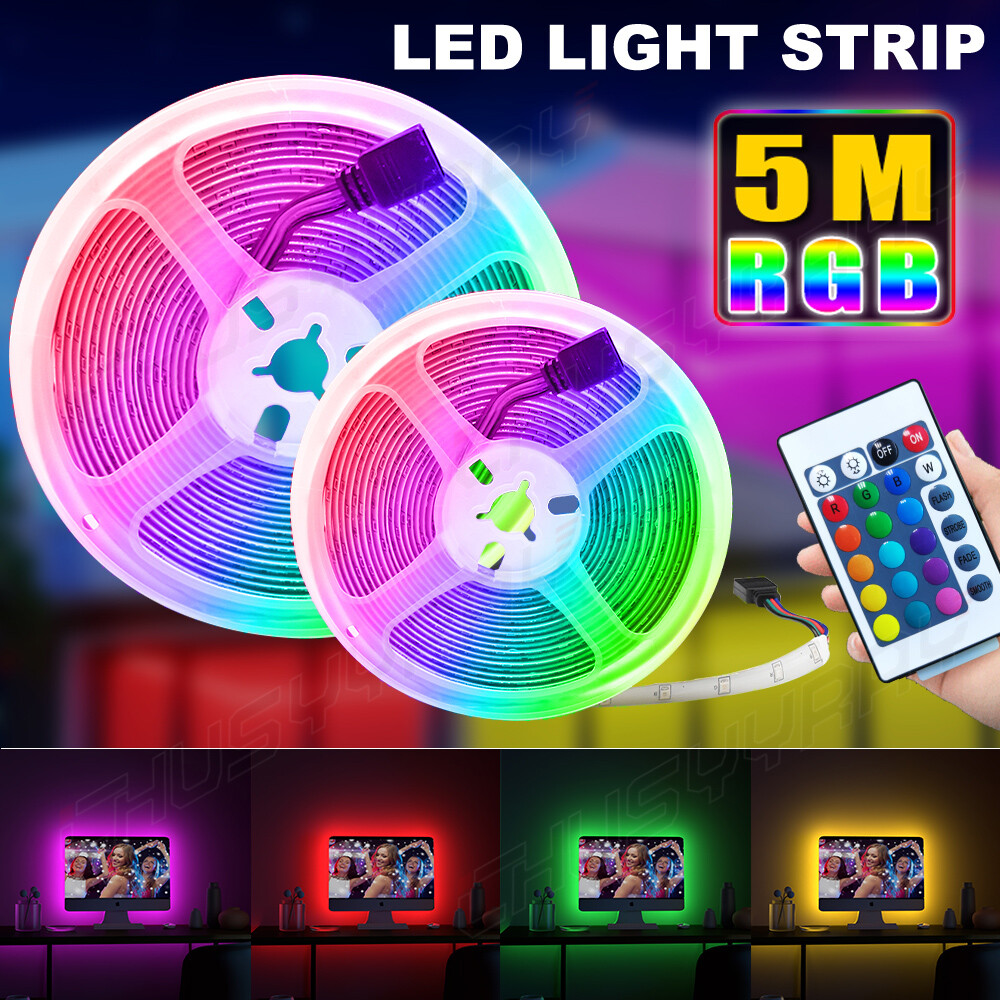 Tira Luces 300 LED 5M RGB 16.4 FT Tiras Luz Para Decoracion Habitacion Cuarto
