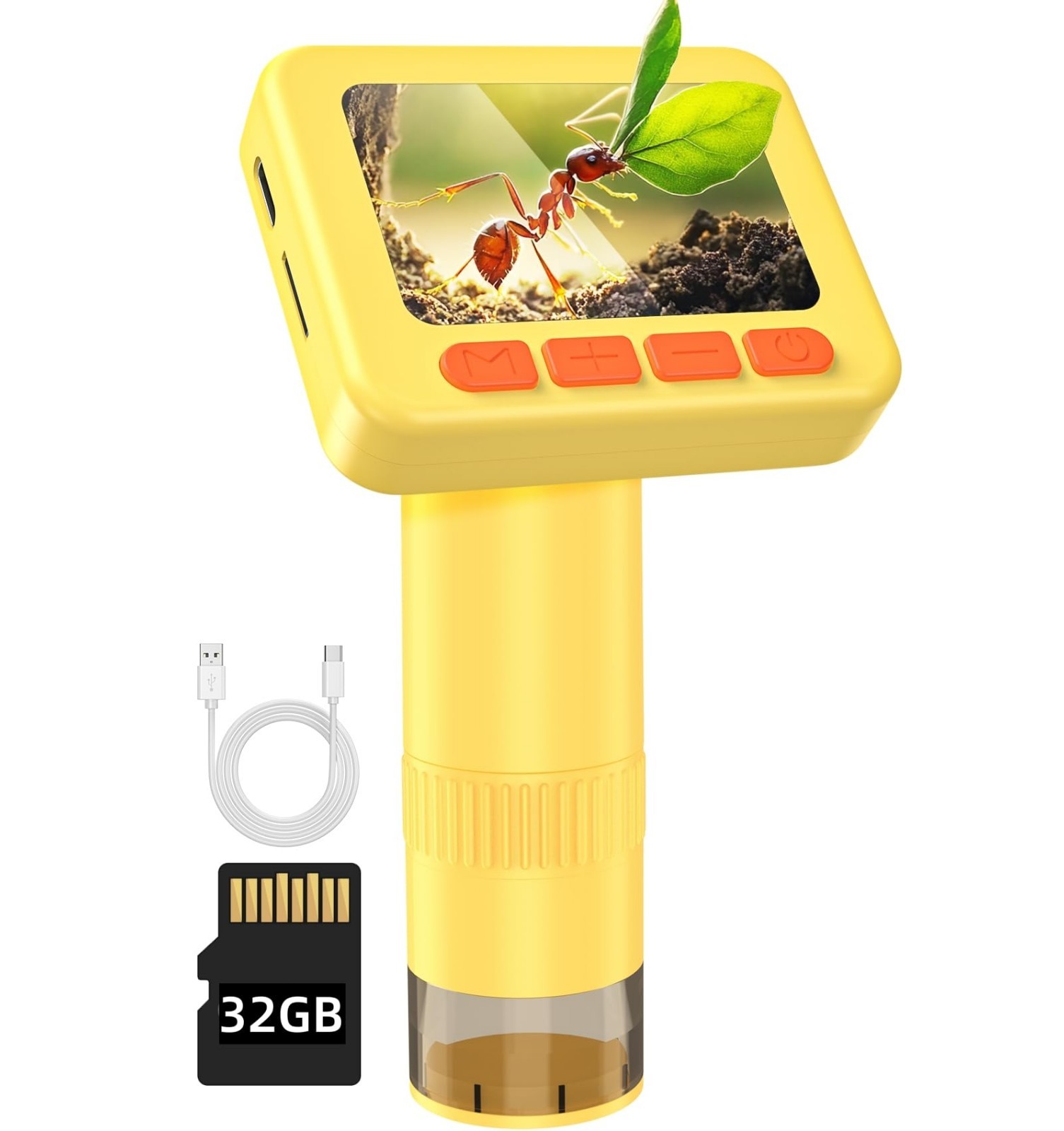 Microscope for Kids 50X-1000X 2 inch IPS HD Screen, 32GB Storage Card, 1080P...