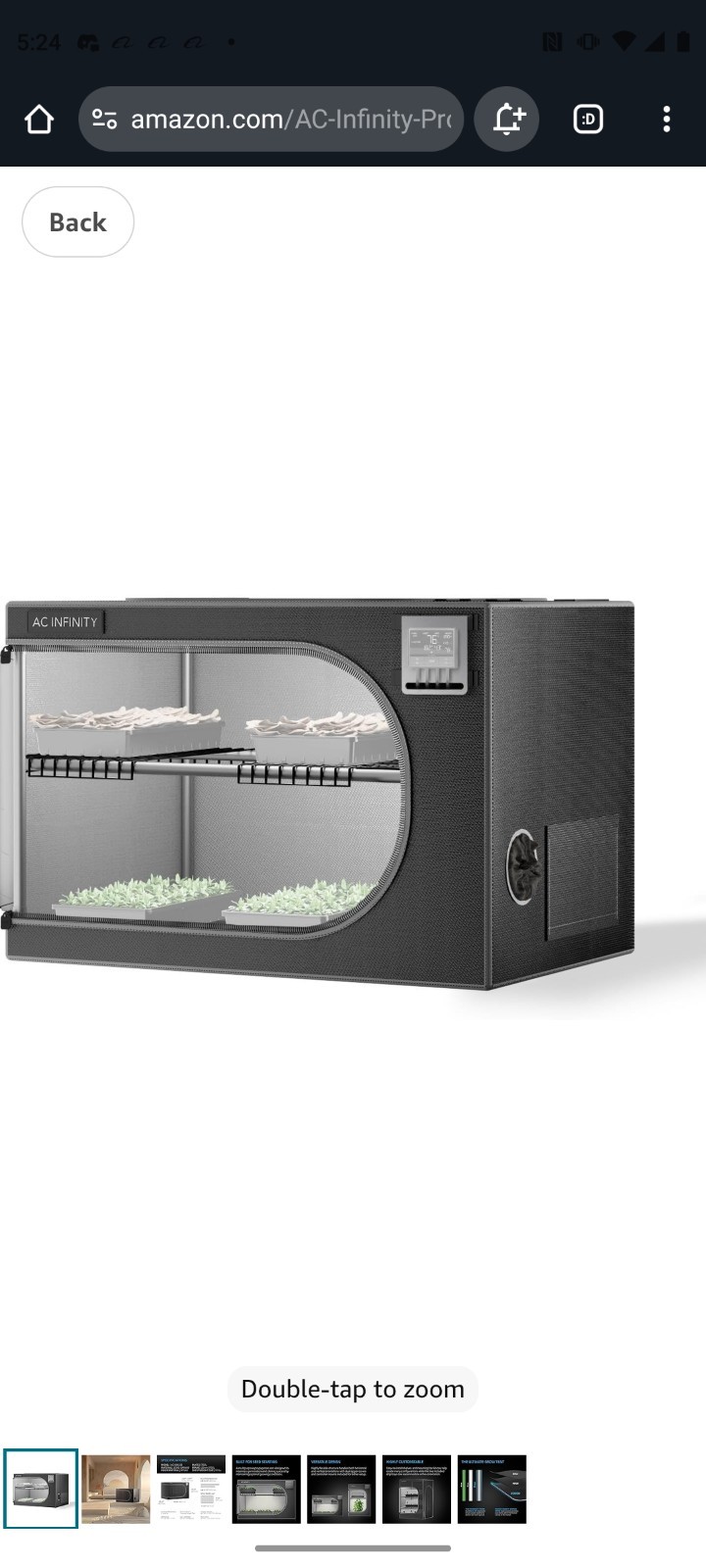 AC Infinity CLOUDLAB 422 Advance Grow Tent - Black