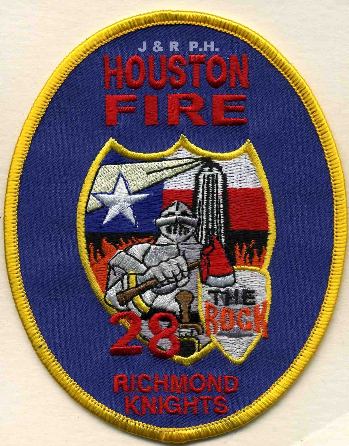 Houston  Station-28  The Rock - blue", TX  (4" x 5" size) fire patch
