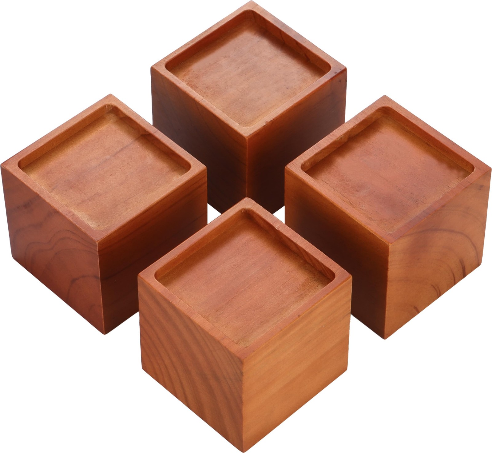 4Inch Solid Pine Furniture Risers 2000LBS Capacity ToolFree Natural Wood