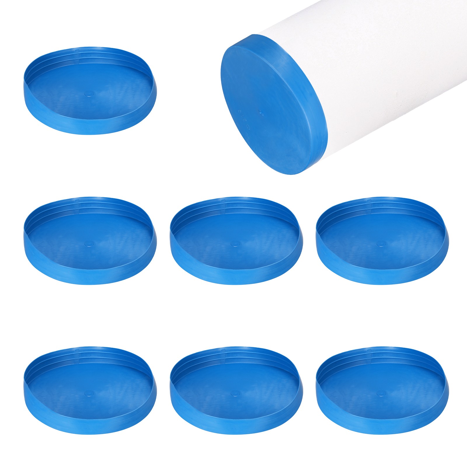 10Pcs Tube End Cap Plastic Plugs, Round Plastic Plug Fit 8.62" OD Tube, Blue